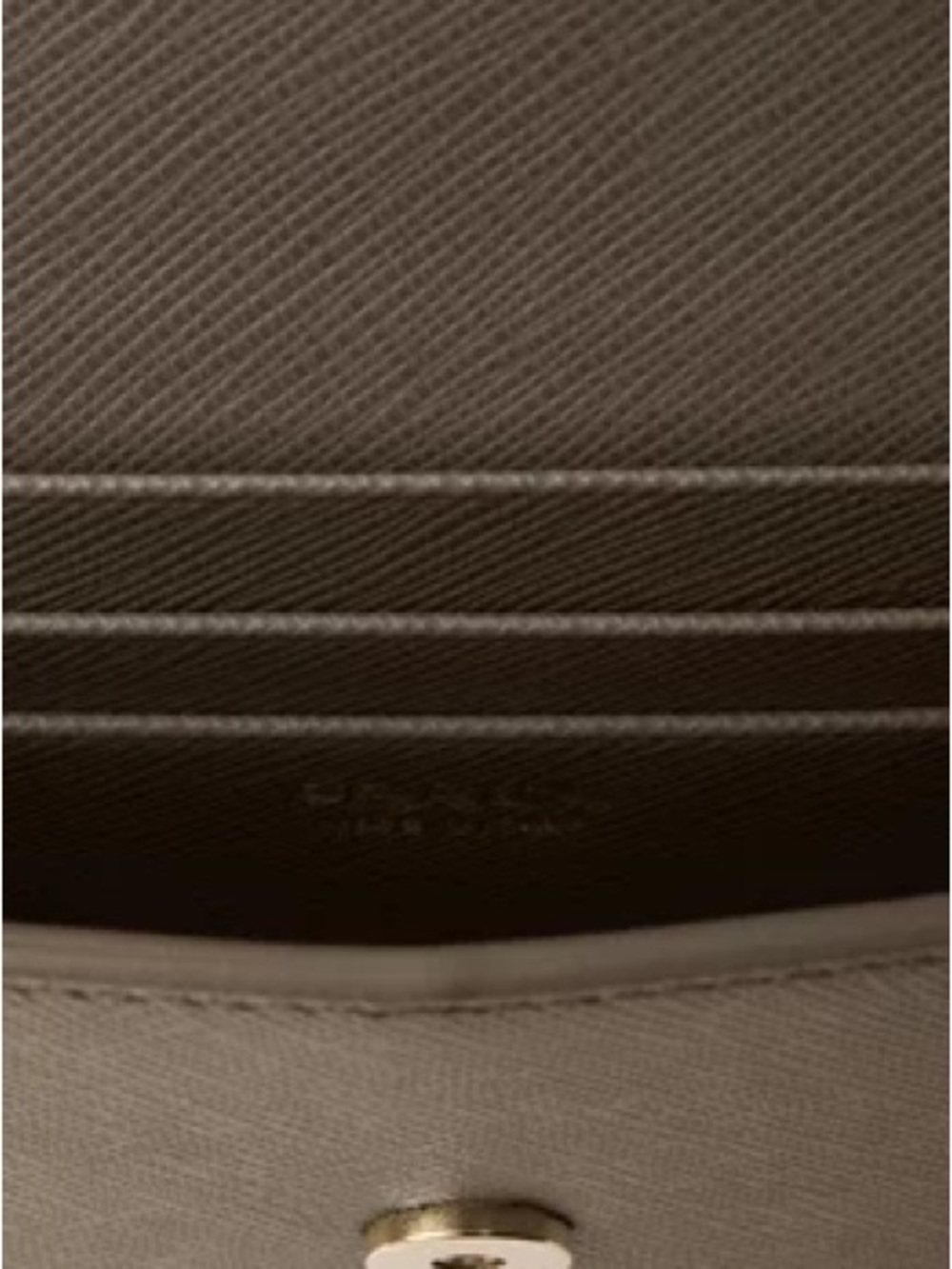 Prada Clay Grey Saffiano Leather Mini Bag with Gold Logo - Picture 8 of 10